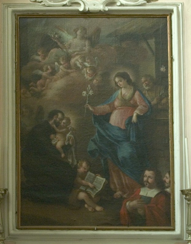 Carella D. A. sec. XVIII, Sacra famiglia con San Gaetano e committenti