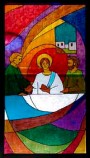 Iervolino Sebastiano (1989), Dipinto su vetro con Cristo in Emmaus