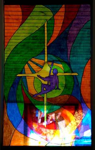 Iervolino Sebastiano (1989), Dipinto su vetro con simbolo dell'Estrema Unzione