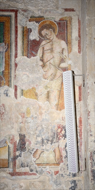 Ambito pugliese sec. XVI, Affresco di San Sebastiano