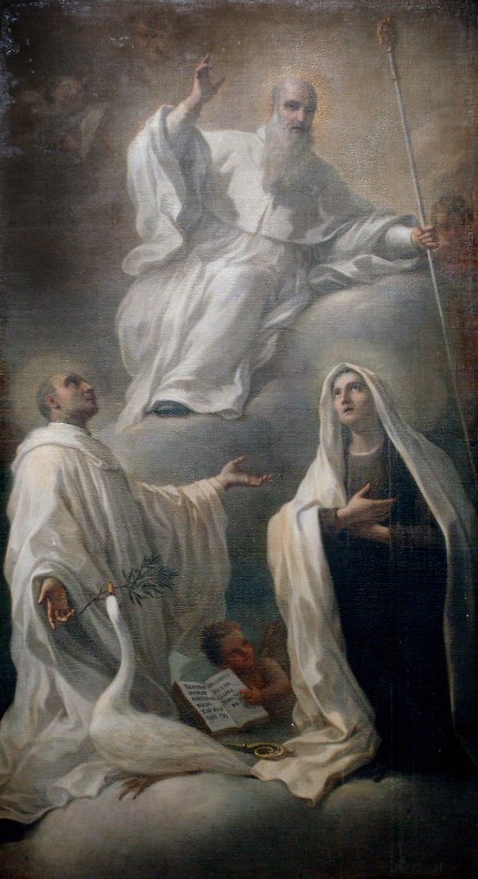 Lama G. B. sec. XVIII, S. Benedetto con SS. Bernardo Tolomei e Francesca Romana