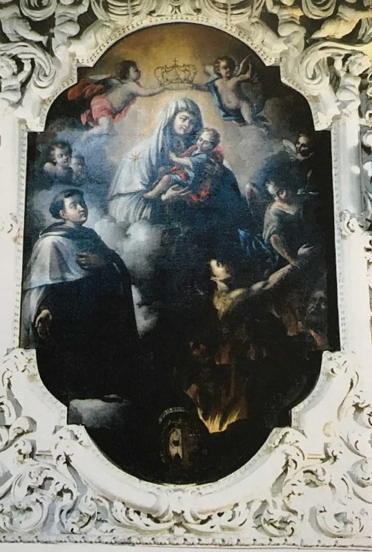 Carella D.A. sec. XVIII, Madonna del Carmelo e San Simone Stock h cm 200