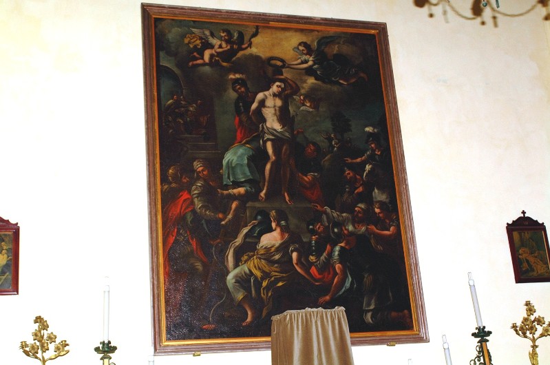 Bottega meridionale sec. XVII, Martirio di San Sebastiano