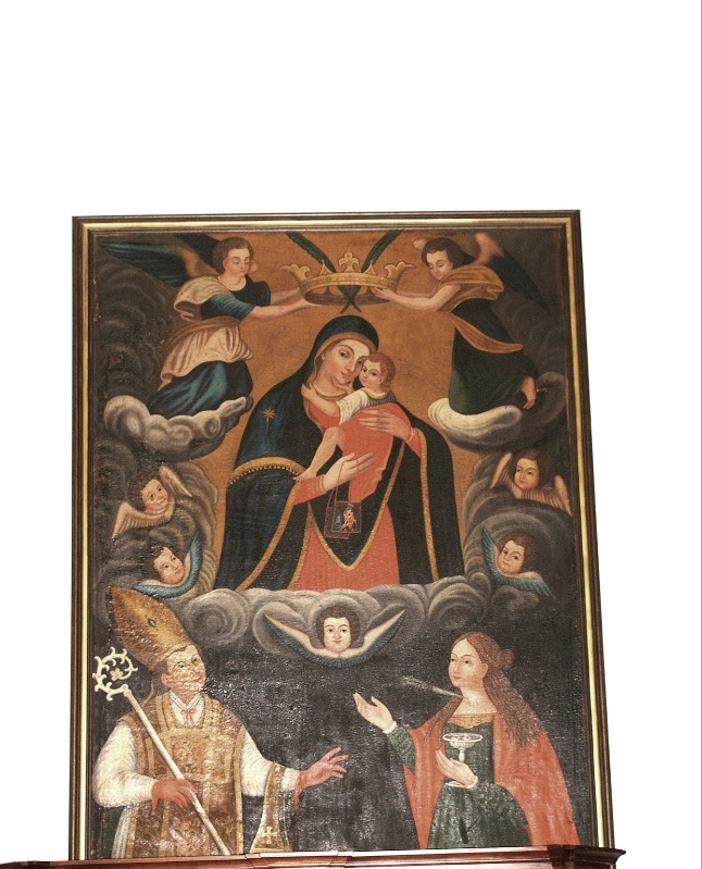 Bottega salentina sec. XVII, Cornice della Madonna con Gesù Bambino
