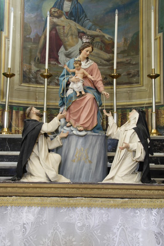 Bott. salentina sec. XIX, Madonna del rosario con S. Domenico e S. Caterina