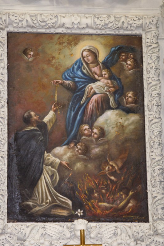 Ambito dell'Italia meridionale sec. XVIII, Consegna del rosario a S. Domenico