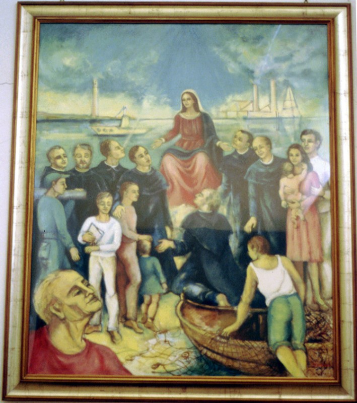 D'Aloisio M. sec. XX , La Vergine e i Sette Fondatori tra i pescatori