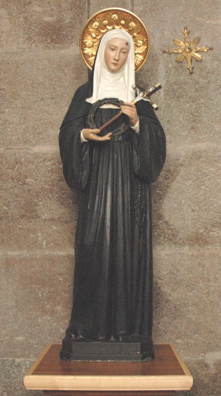 Stuflesser G. sec. XX, Statua di Santa Rita con corona di spine