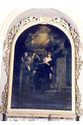 Bottega siciliana sec. XVIII, Cornice del dipinto Transito di S. Benedetto