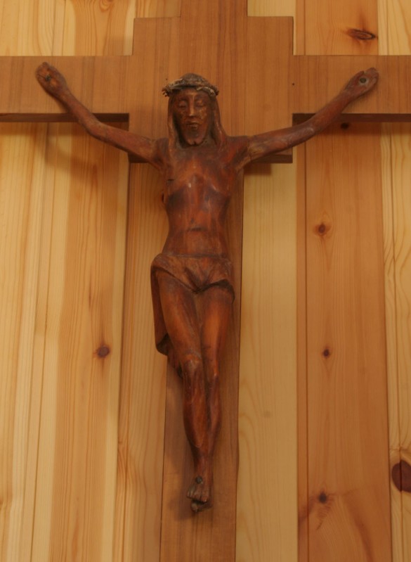Bottega italiana sec. XX, Crocifisso in legno scolpito