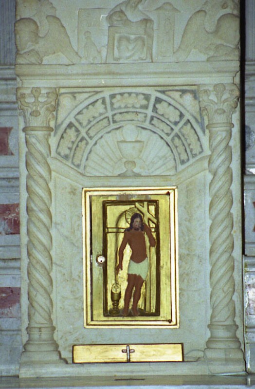 Bottega siciliana sec. XV-XVI, Tabernacolo con San Girolamo