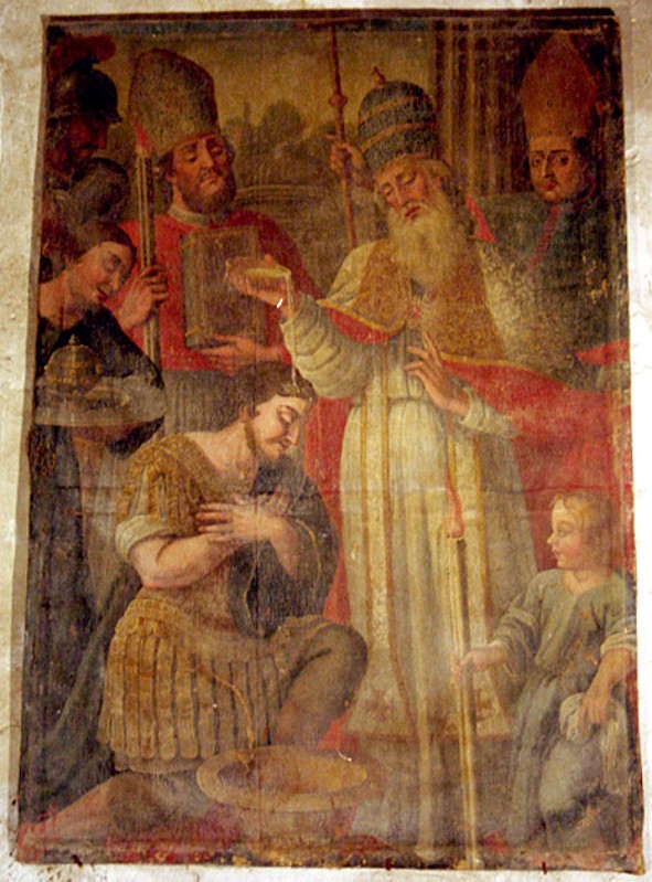 Bottega siciliana sec. XVII-XVIII, Battesimo di Costantino