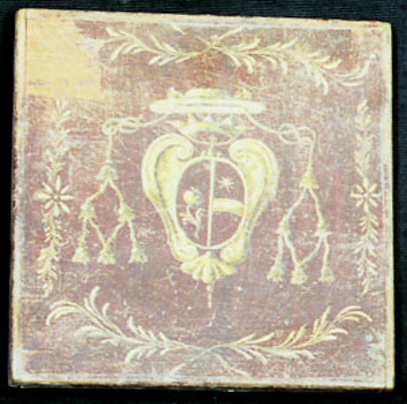 Bottega siciliana sec. XIX, Cassetta con stemma