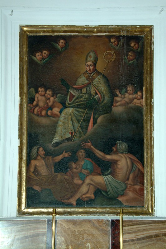 Bottega siciliana sec. XIX, Cornice del dipinto di S. Biagio vescovo