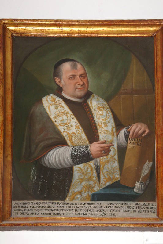 Bottega siciliana sec. XIX, Cornice del ritratto del reverendo Marco Demarca