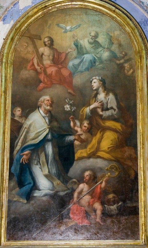 Ambito siciliano sec. XVIII, Santa Trinità con Santi Castrenze e Rosalia