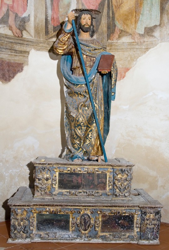 Ambito siciliano sec. XVII, Statua di San Giacomo e base