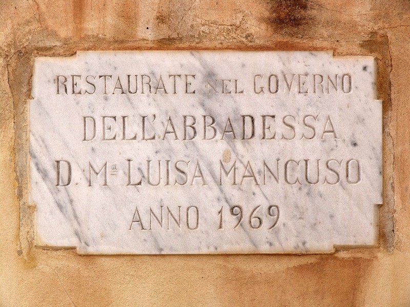 Bott. siciliana (1969), Lapide documentaria della Badessa Mancuso