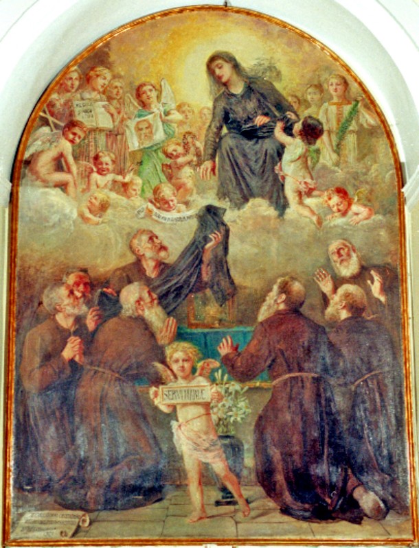 Bottega siciliana (1921), Dipinto della Madonna e fondatori dei Servi di Maria