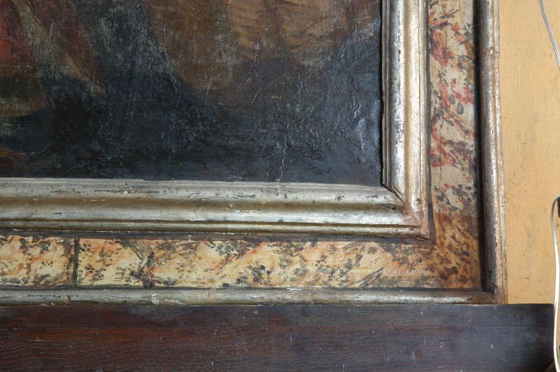 Bott. dell'Italia centr. sec. XVI, Cornice di dipinto in legno dipinto e dorato