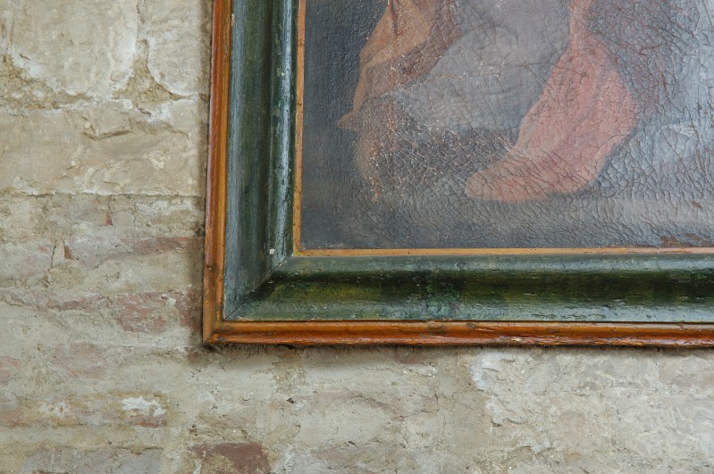 Bott. dell'Italia centr. sec. XVI, Cornice di dipinto in legno dipinta verde
