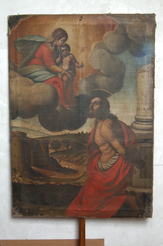 Ambito dell'Italia centr. sec. XVIII, Madonna con Gesù Bambino e San Vitale