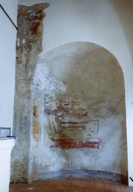 Ambito umbro sec. XVI, Maestà con San Sebastiano
