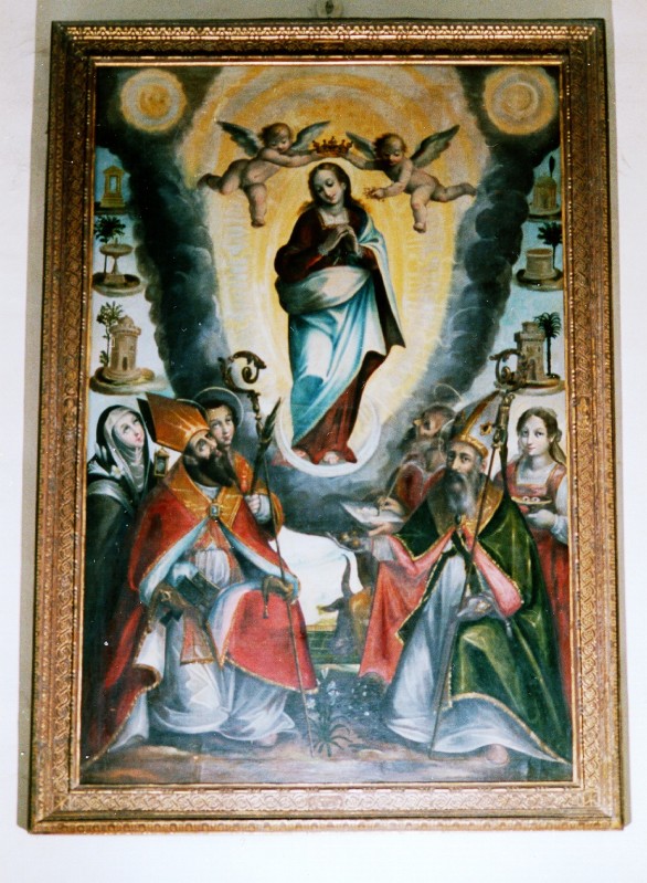Scuola di Barocci F. inizio sec. XVII, Immacolata e santi