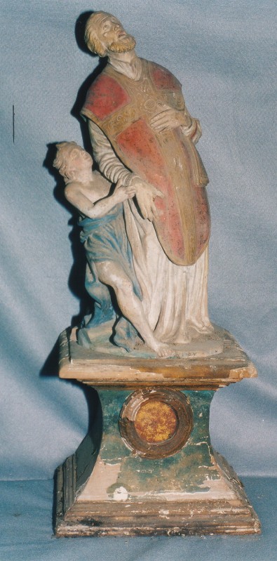 Bottega umbra sec. XVIII, Reliquiario con la statua di San Donato