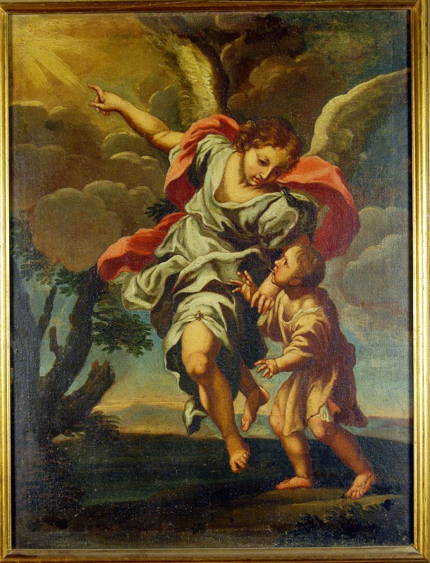 Scuola romana sec. XVIII, Tobiolo e l'angelo