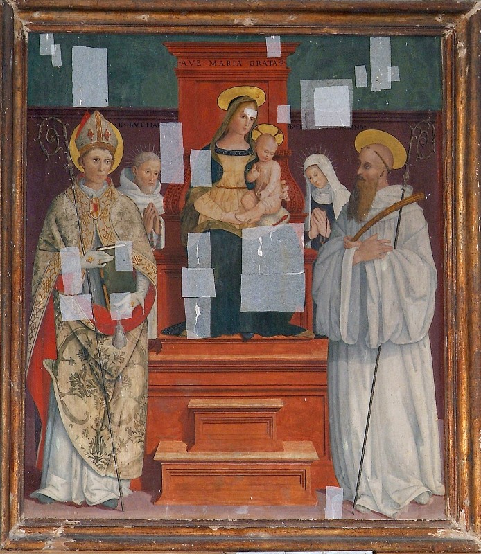 Eusebio da San Giorgio (1515 circa), Madonna con Bambino in trono e Santi