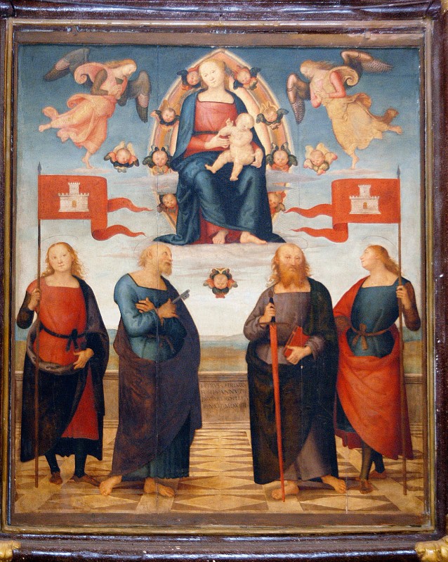 Perugino (1514), Madonna in gloria e i santi Patroni con Pietro e Paolo