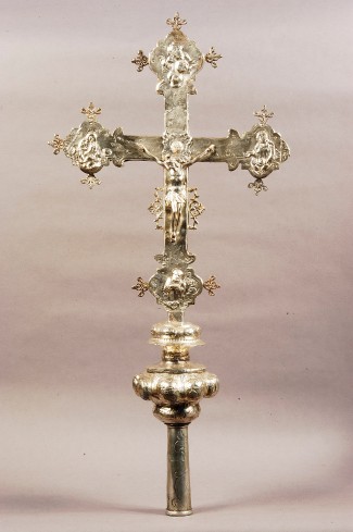 Bottega veneziana prima metà sec. XVIII, Croce astile