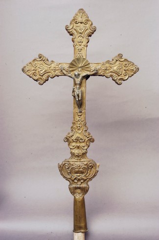 Bottega trentina seconda metà sec. XVIII, Croce astile dorata