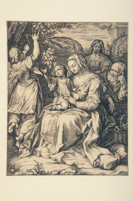 Matham J. prima metà sec. XVII, Sacra famiglia angeli