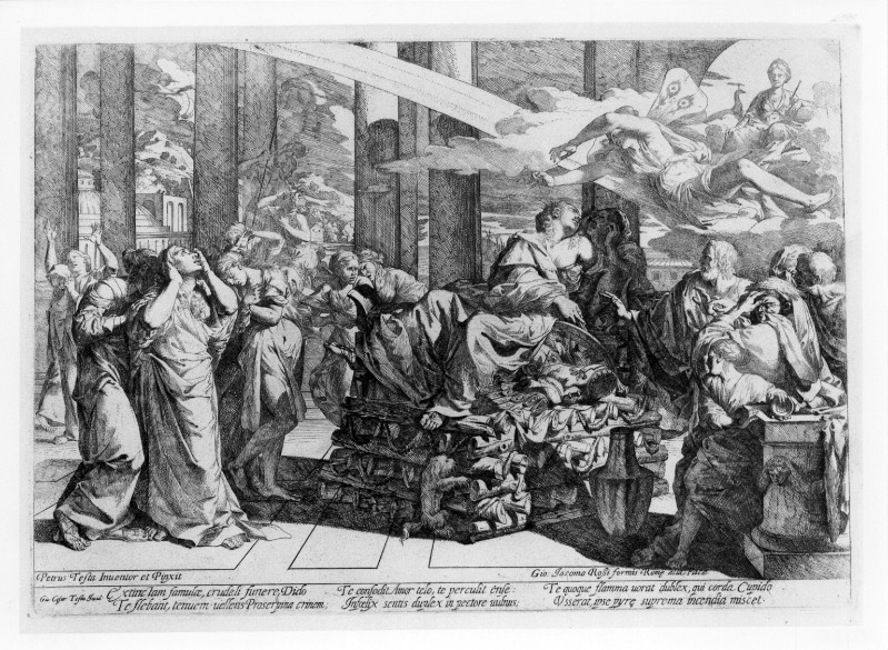 Testa G. C. (1650-1655 circa), Suicidio di Didone sulla pira