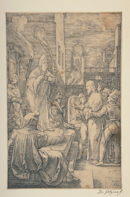 Goltzius H. (1597), Cristo davanti a Caifa