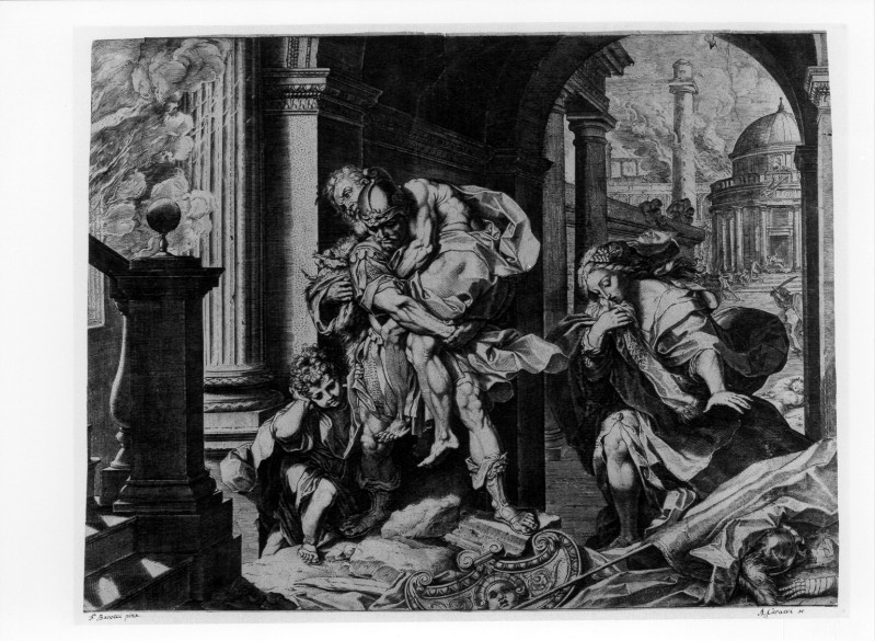 Carracci A. (1595), Enea fugge da Troia con la famiglia
