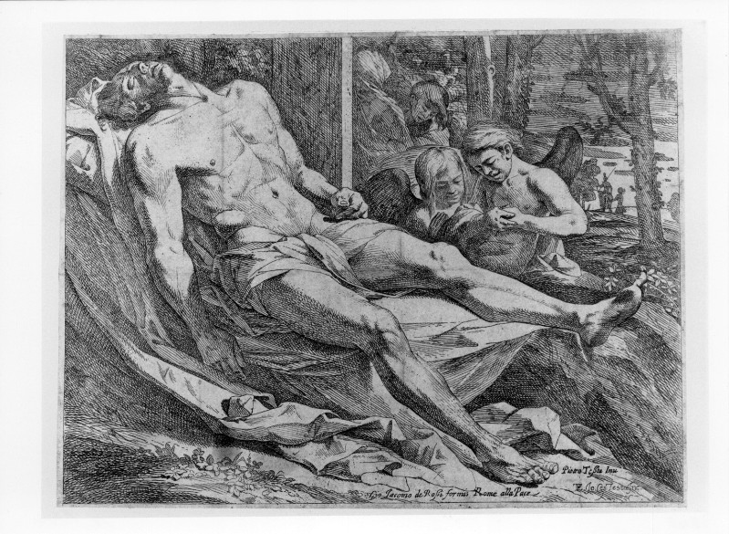 Testa G. C. (1650-1655), Cristo morto con angeli dolenti