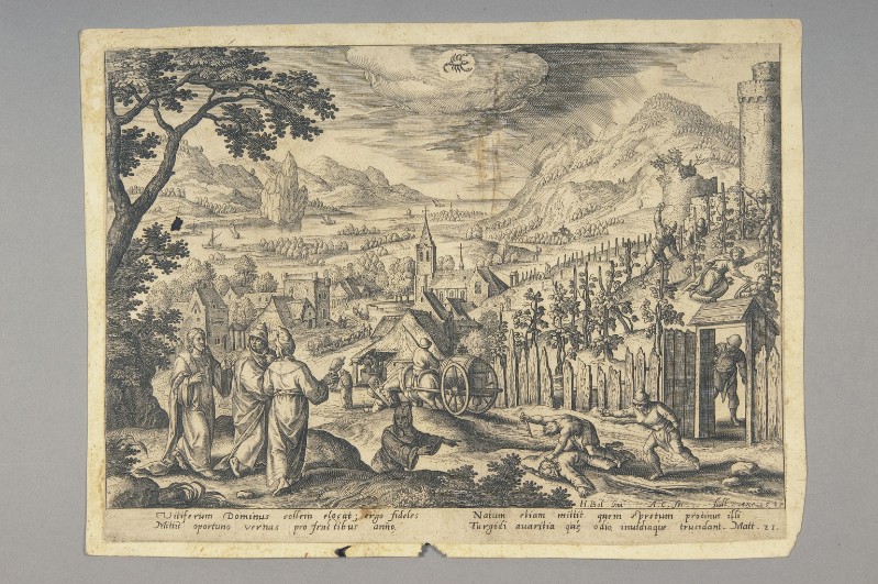 Collaert A. (1585), Paesaggio con parabola dei cattivi vignaioli