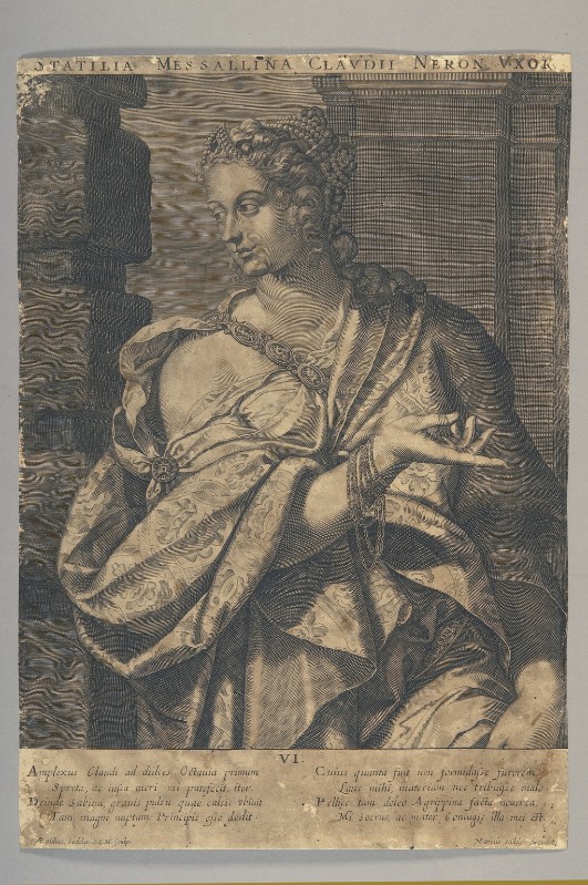 Sadeler A. primo quarto sec. XVII, Ritratto di Statilia Messalina