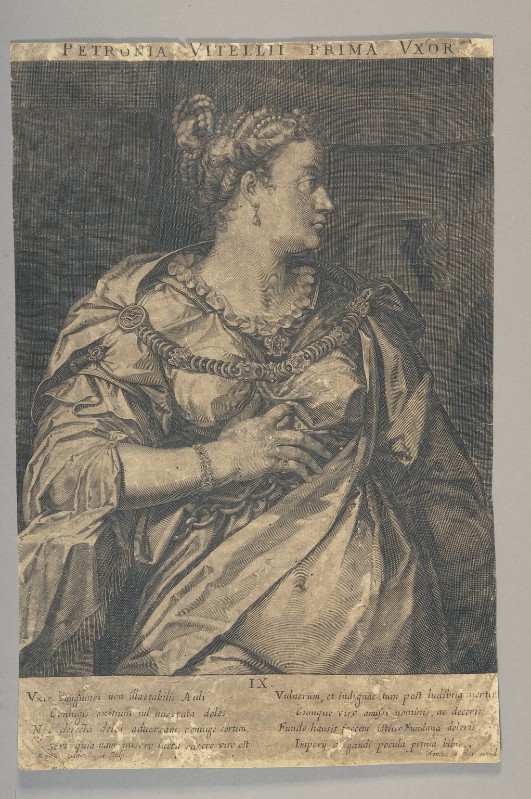 Sadeler A. primo quarto sec. XVII, Ritratto di Petronia prima moglie di Vitellio