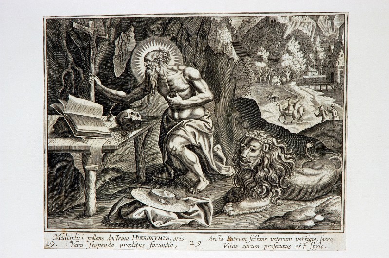 Ambito fiammingo prima metà sec. XVII, S. Girolamo eremita
