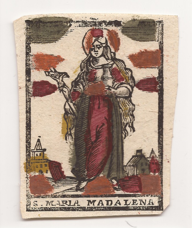 Ambito italiano seconda metà sec. XVIII, Santino con S. Maria Maddalena