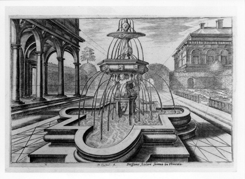 Custos D. (1610 circa), Studio prospettico con fontana