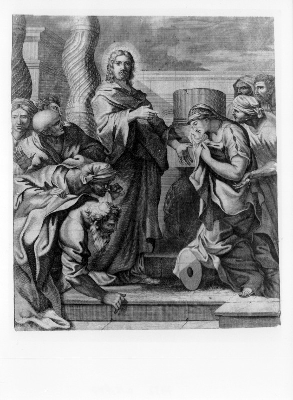 Ambito italiano seconda metà sec. XVII, Gesù Cristo e l'adultera