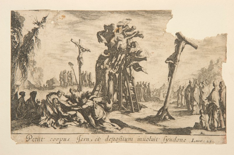 Ambito francese (?)(1640-1669 circa), Deposizione di Gesù Cristo dalla croce 1/2