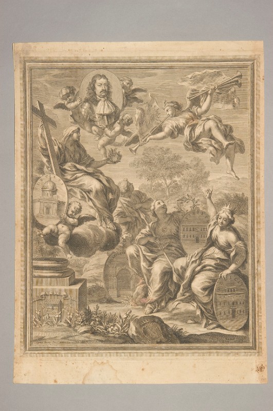 Roullet J.-L. (1673-1683), Ritratto maschile e figure allegoriche