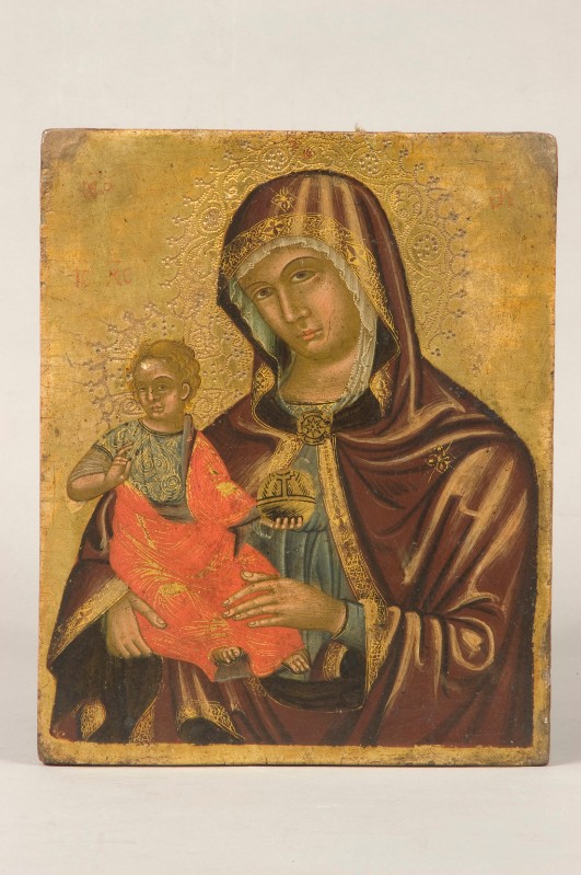 Ambito veneziano sec. XV, Madonna con Gesù Bambino benedicente