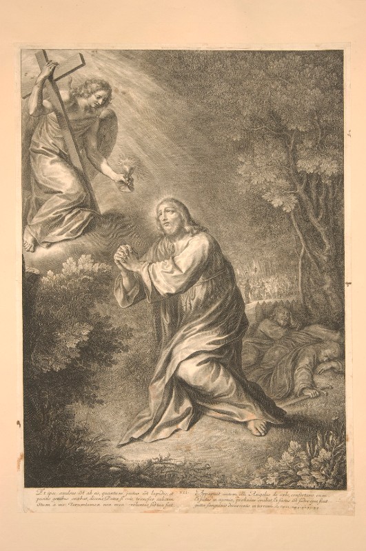 Huret G. (1664 circa), Gesù Cristo prega nell'orto di Gethsemani e un angelo